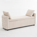 Storage Bench For Bedroom 60 End Of Bed Bench For King Size Bed Modern Upholstered Long Bench With Tufted Arm