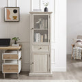 Storage Cabinet Freestanding Side Cabinet With Glass Door Decorative Cabinet Display Cabinet Coffee Cabinet