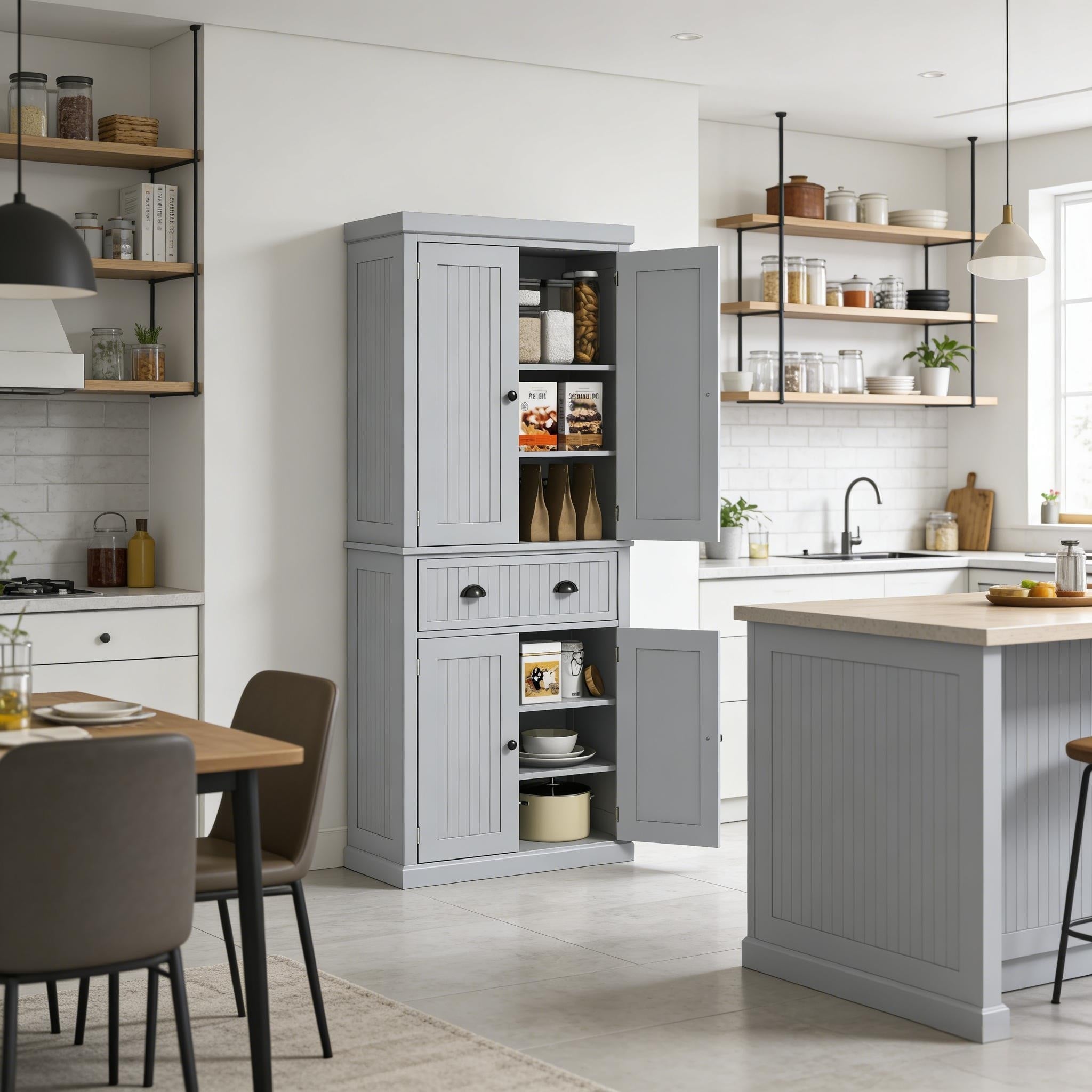 Storage Cabinet Hallway Cabinet Side Cabinet With Drawer Gray Pantry Cabinet Accent Cabinet Cupboard