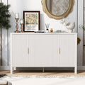 Storage Cabinet With Vertical Stripe Doors Adjustable Shelves Sideboard Cabinet With Door Racks Side Hooks
