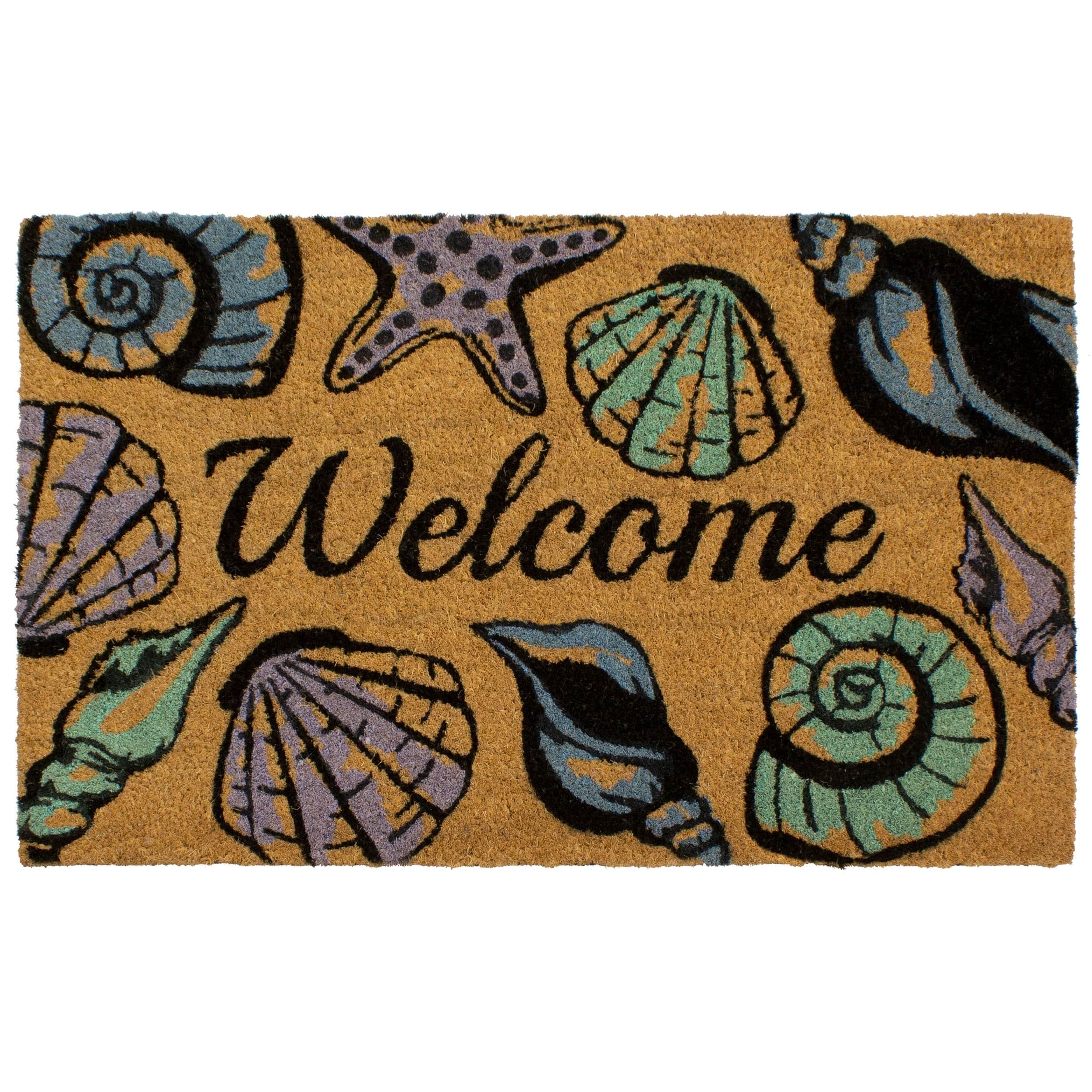 Storm Stopper Seashell Welcome 18X28 In. Indoor Outdoor Coir Mat