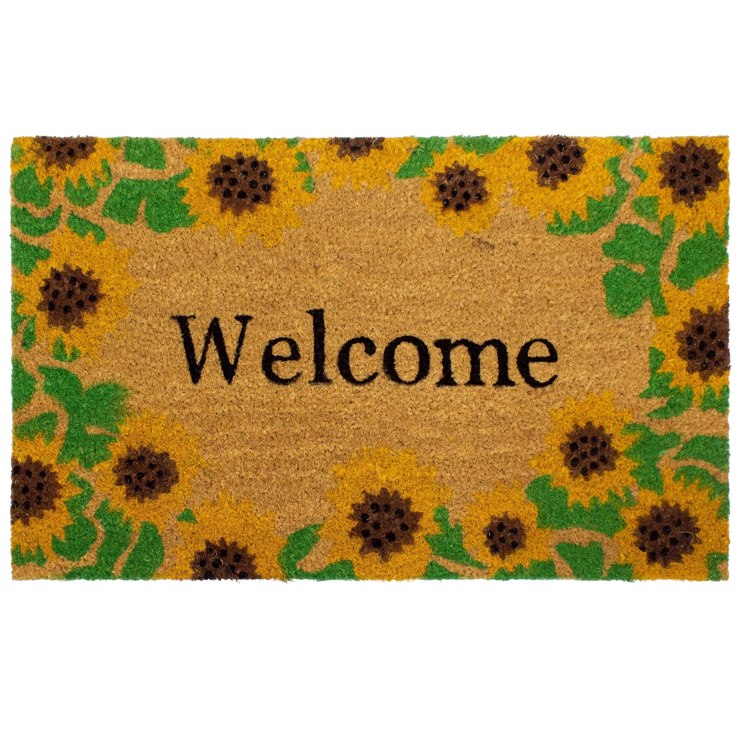 Storm Stopper Welcome Sunflowers 18X28 In. Indoor Outdoor Coir Mat