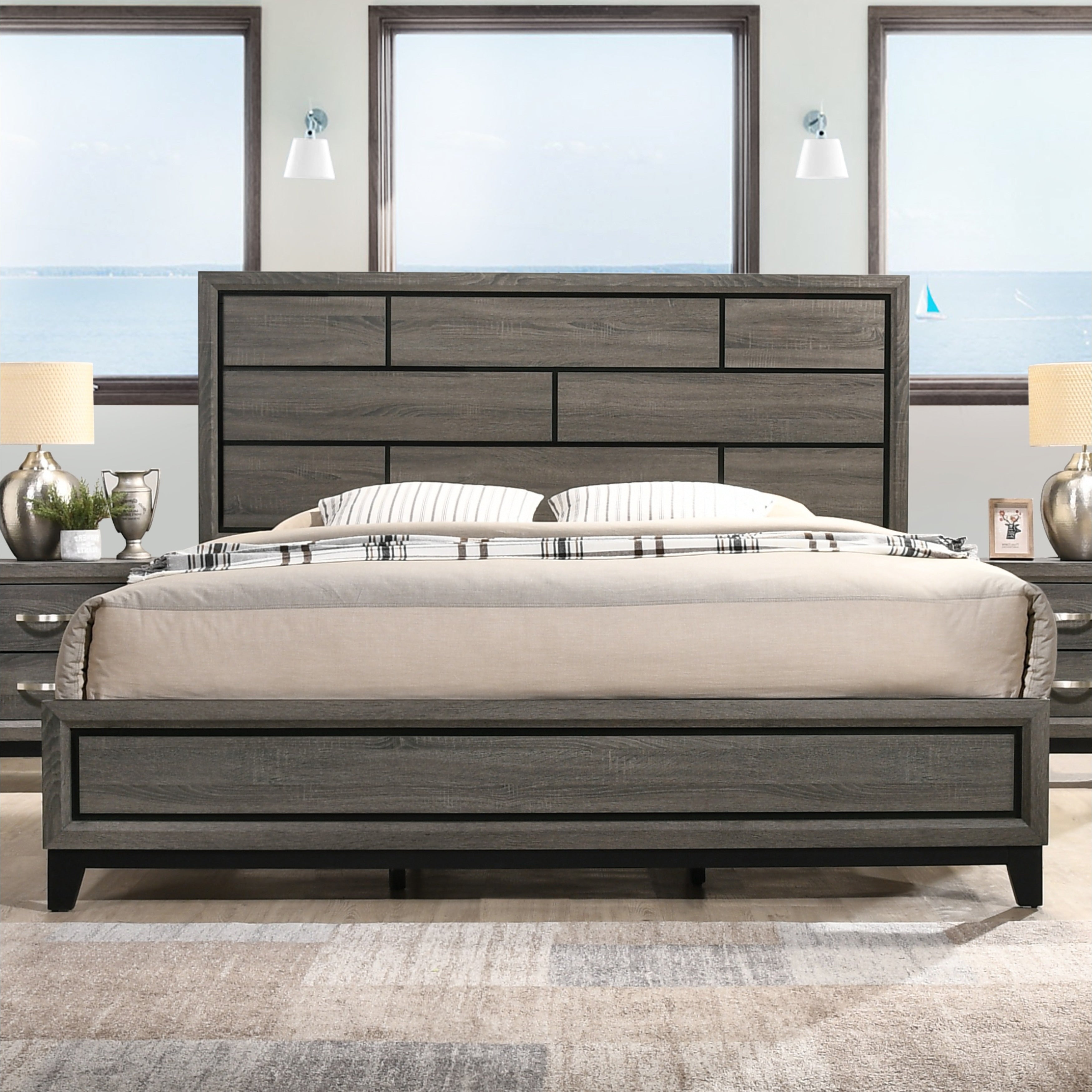 Stout Carved Detailed Panel Bed