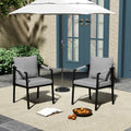 Strangarde 2 Piece Hand Woven Rope Patio Dining Chairs With Gray Cushions