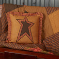 Tan Primitive Bedding Vhc Stratton Applique Star 12X12 Pillow Cotton Star Appliqued
