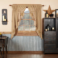 Stratton Burlap Applique Star Prairie Curtain Set 63 X 36