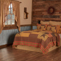 Tan Primitive Bedding Sutton Quilt Cotton Star Appliqued