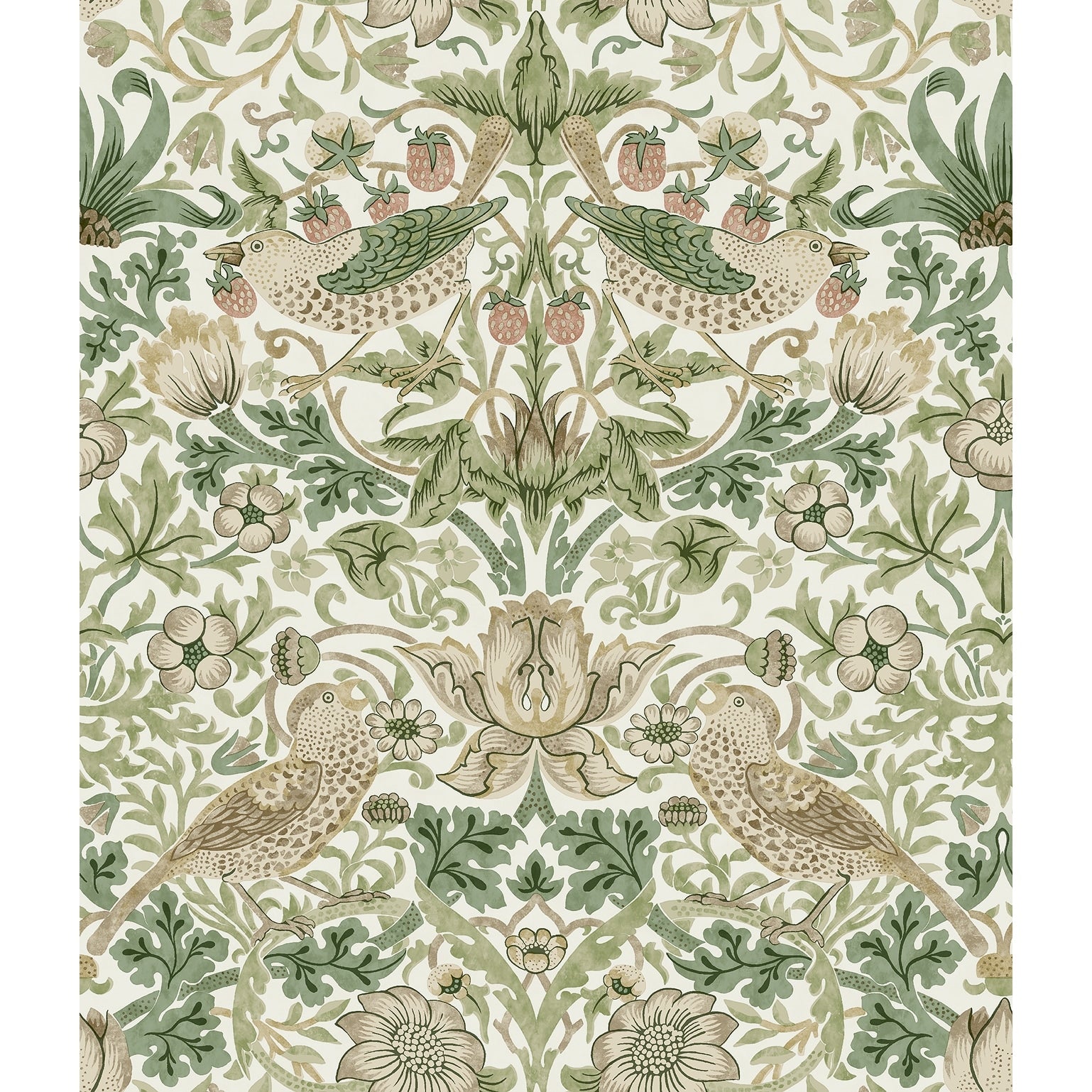 Strawberry Thief Fennel Peel And Stick Wallpaper