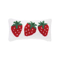 Strawberry Trio Hooked Pillow