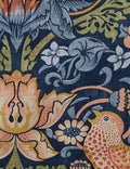Strawberry Thief Fabric Swatch, Indigo/Mineral by Morris & Co.