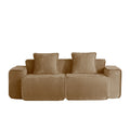 Streamlined Design Modular 2 Seat Boneless Velvet Fabric Sofa 8 X 10