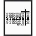 Strength Scripture Christian Art By Alva Jumath Framed Canvas Wall Art Print