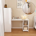 Stretchable Desk Office Desk With Storage Shelves And Mobile Wheels Suitable For Small Apartments And Offices
