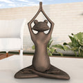 Stretching Frog Statue Resin Zen Animal Yoga Figurine By Pure Garden