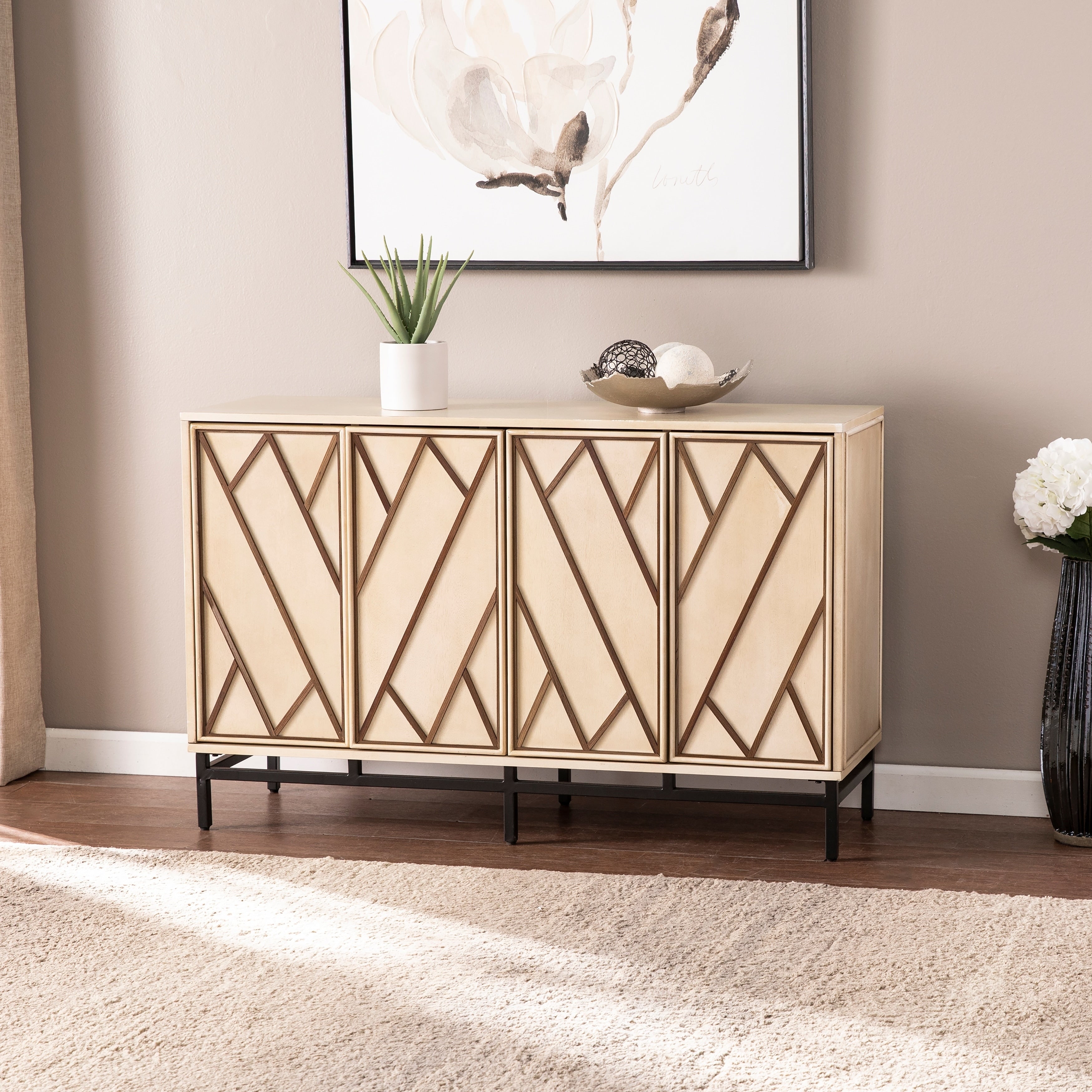 Strick Bolton Breslin Contemporary Cream Wood Buffet N A