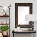 Renwil Madden Rectangle Framed Dark Firwood Mdf Mirror