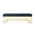 Strick Bolton Fairbank Black Gold Stainless Steel Upholstered Bench