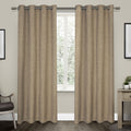 Strick Bolton Laurette Linen Woven Blackout Grommet Top Curtain Panel Pair