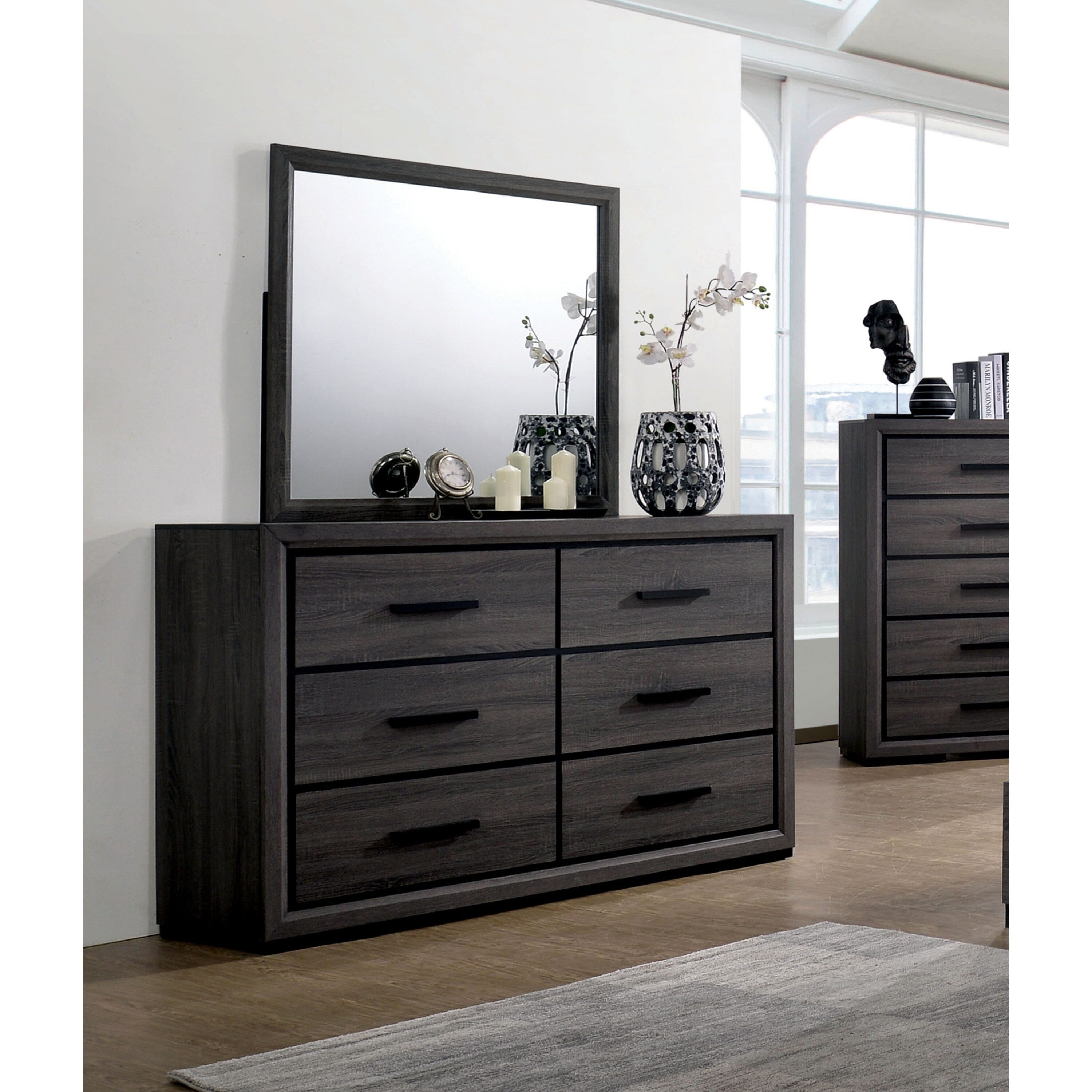 Strick Bolton Soami Grey 2 Piece Dresser And Mirror Set