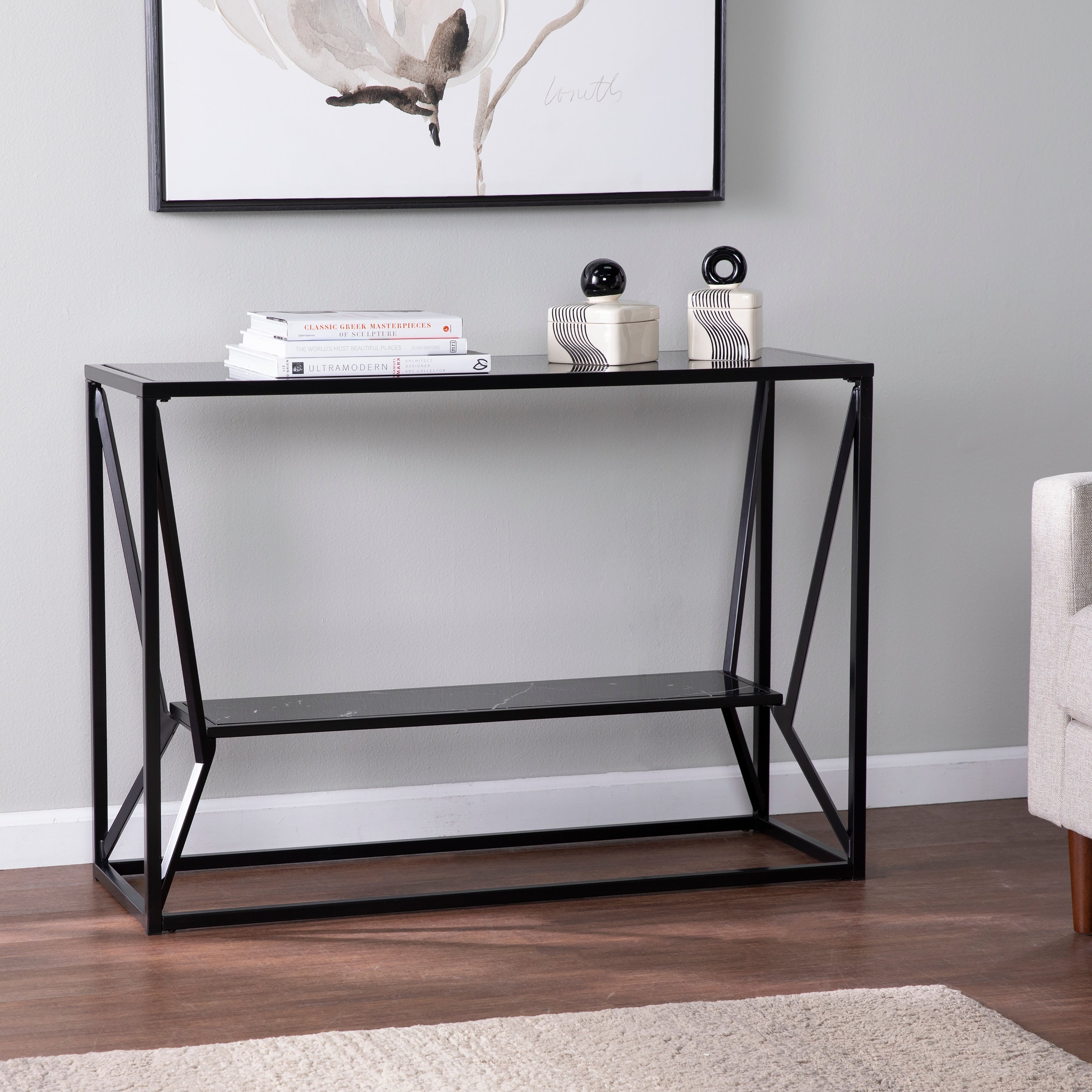 Strick Bolton Aerisill Contemporary Black Metal Console Table