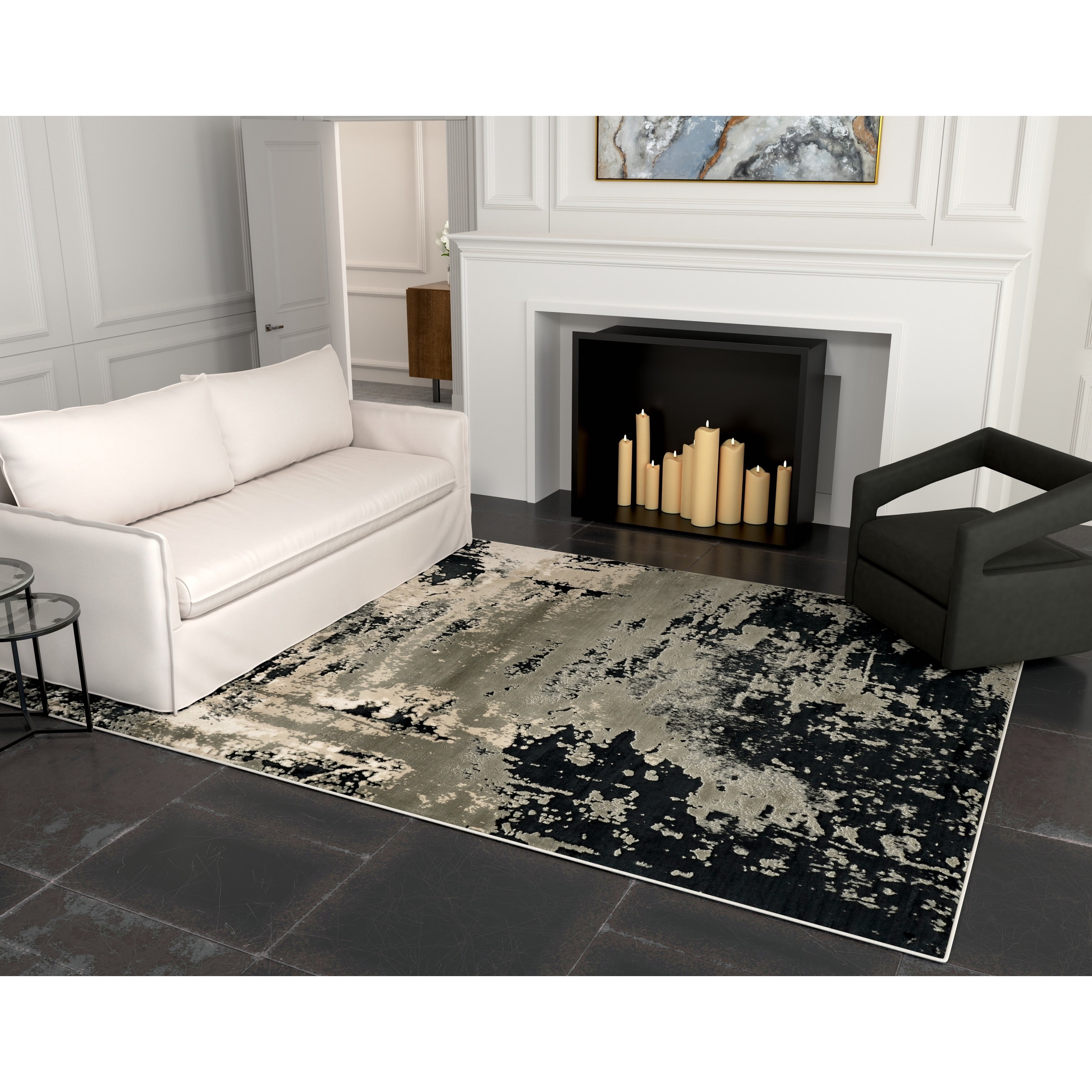 Luna Silver Charcoal Eclipse Area Rug
