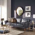 Strick Bolton Beatnik Oxford Leather Blue Sofa