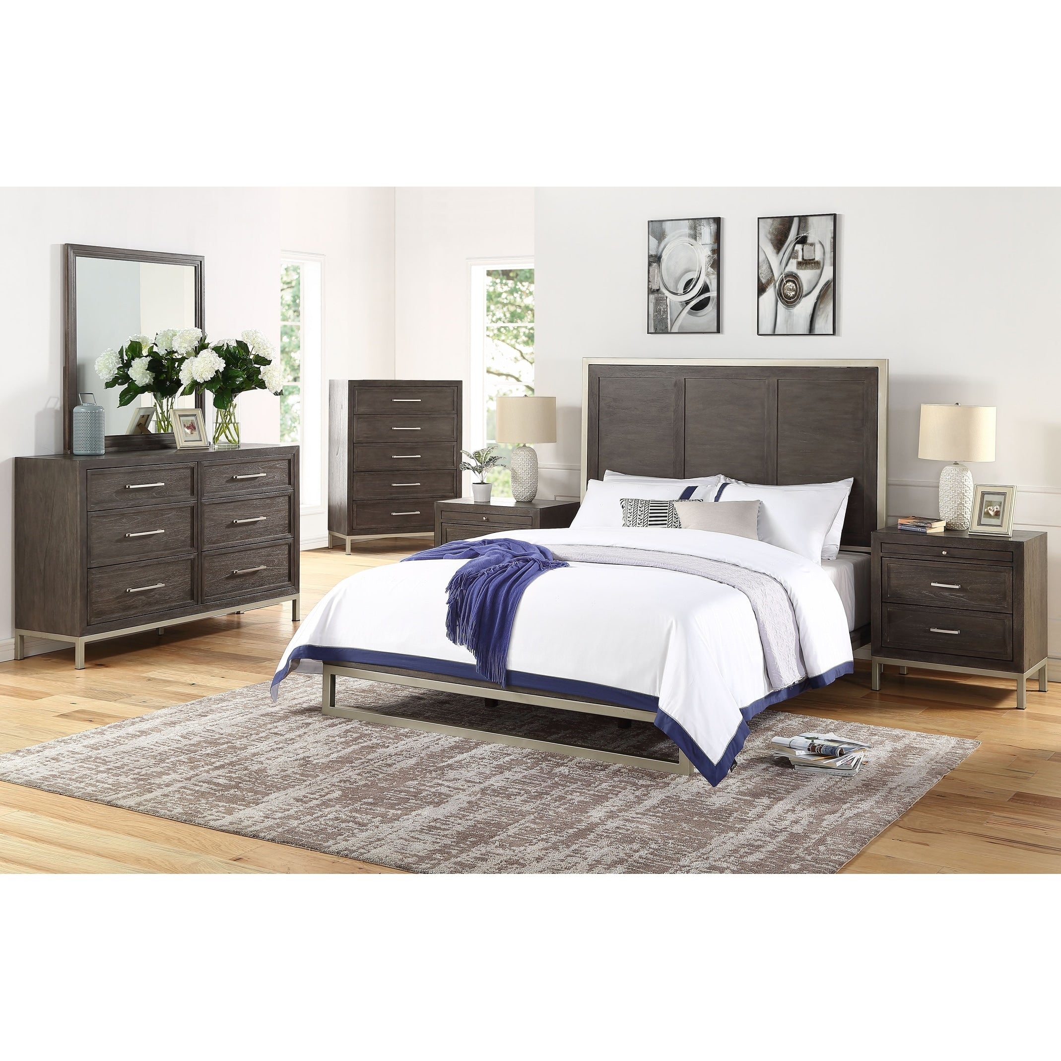 Strick Bolton Bremond Walnut 6 Piece Bedroom Set