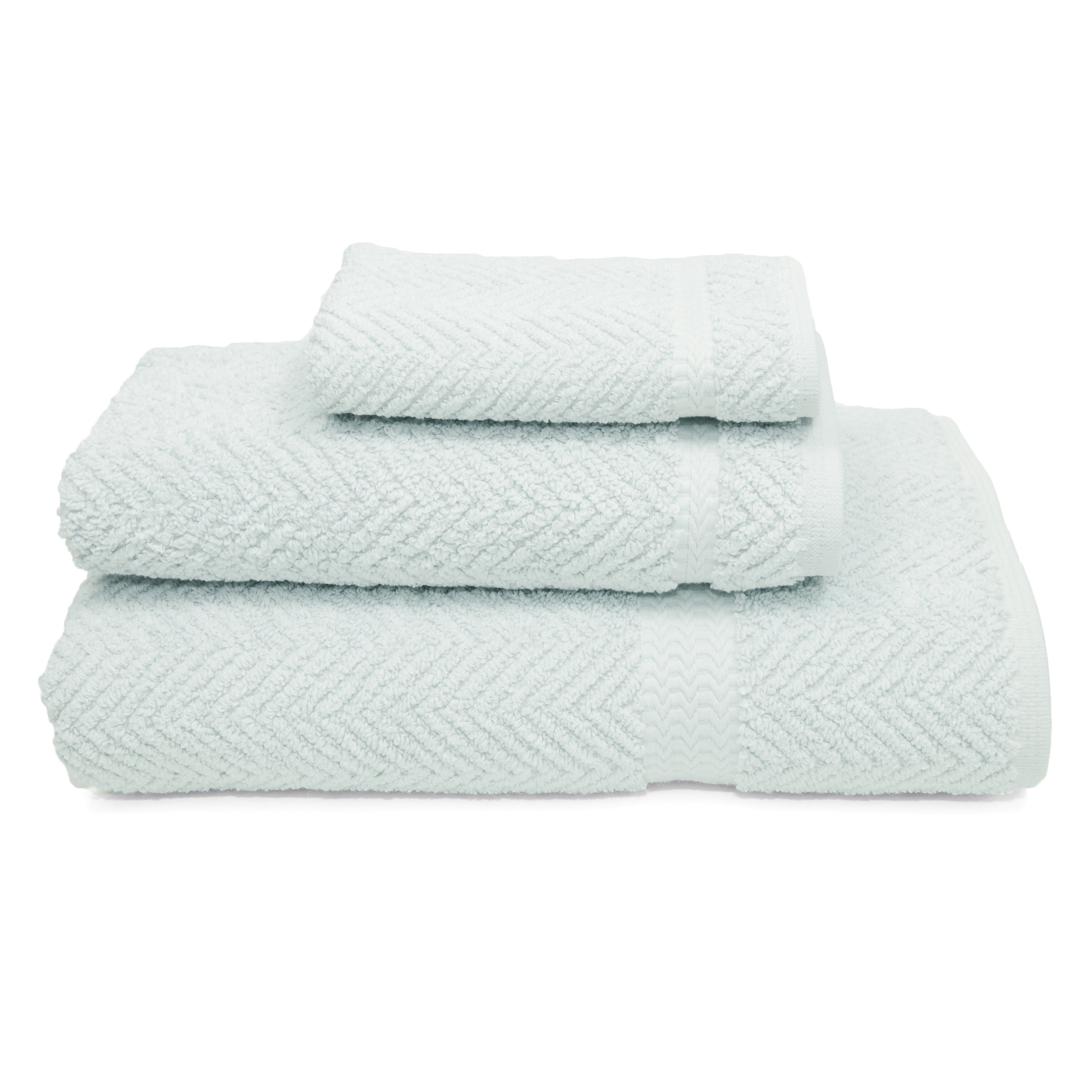 Authentic Hotel And Spa Herringbone Weave Turkish Cotton 3 Piece Towel Set
