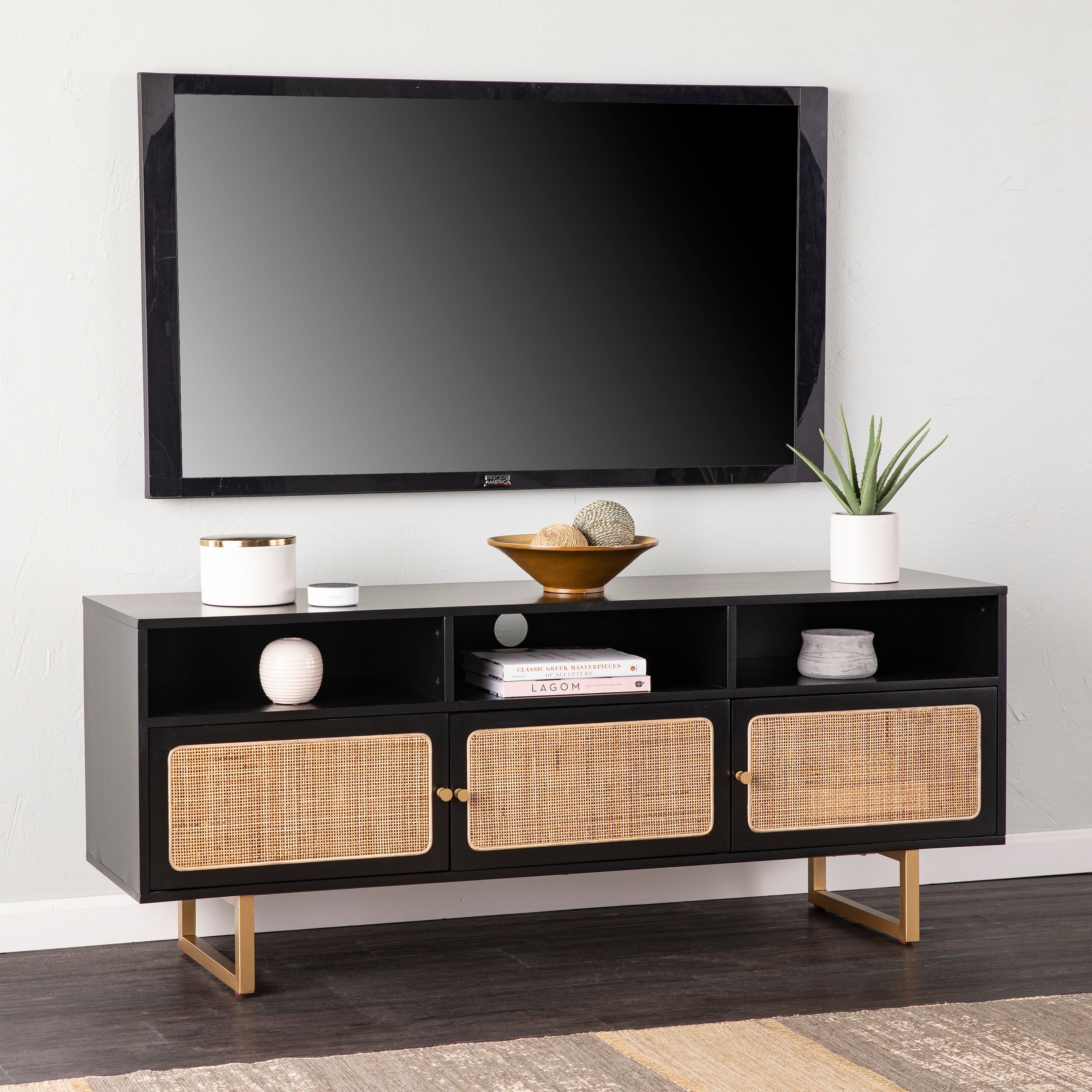 Strick Bolton Madorra Transitional White Wood Media Cabinet