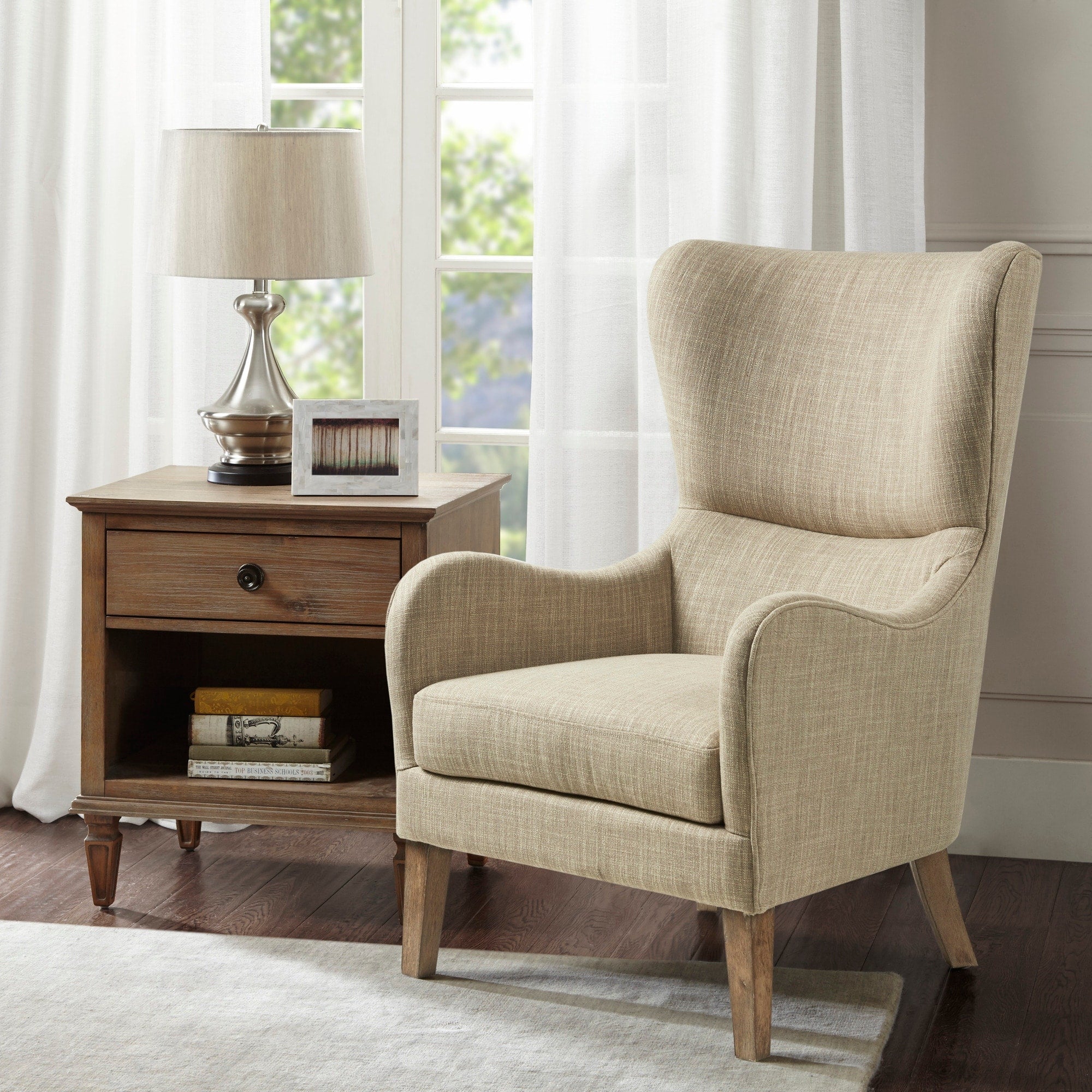Strick Bolton Mitoraj Grey Swoop Wing Chair