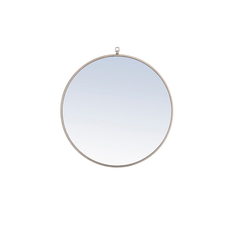 Strick Bolton Patti Metal 28 Inch Round Mirror With Decorative Hook