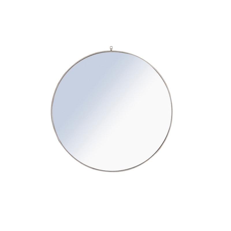Strick Bolton Patti Metal 48 Inch Round Mirror With Decorative Hook