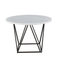 Strick Bolton Ranger White Marble Top Round Dining Table