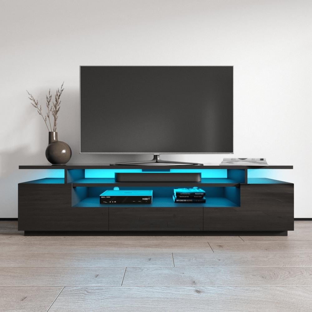 Eva 79 Modern High Gloss Tv Stand With 16 Color Leds