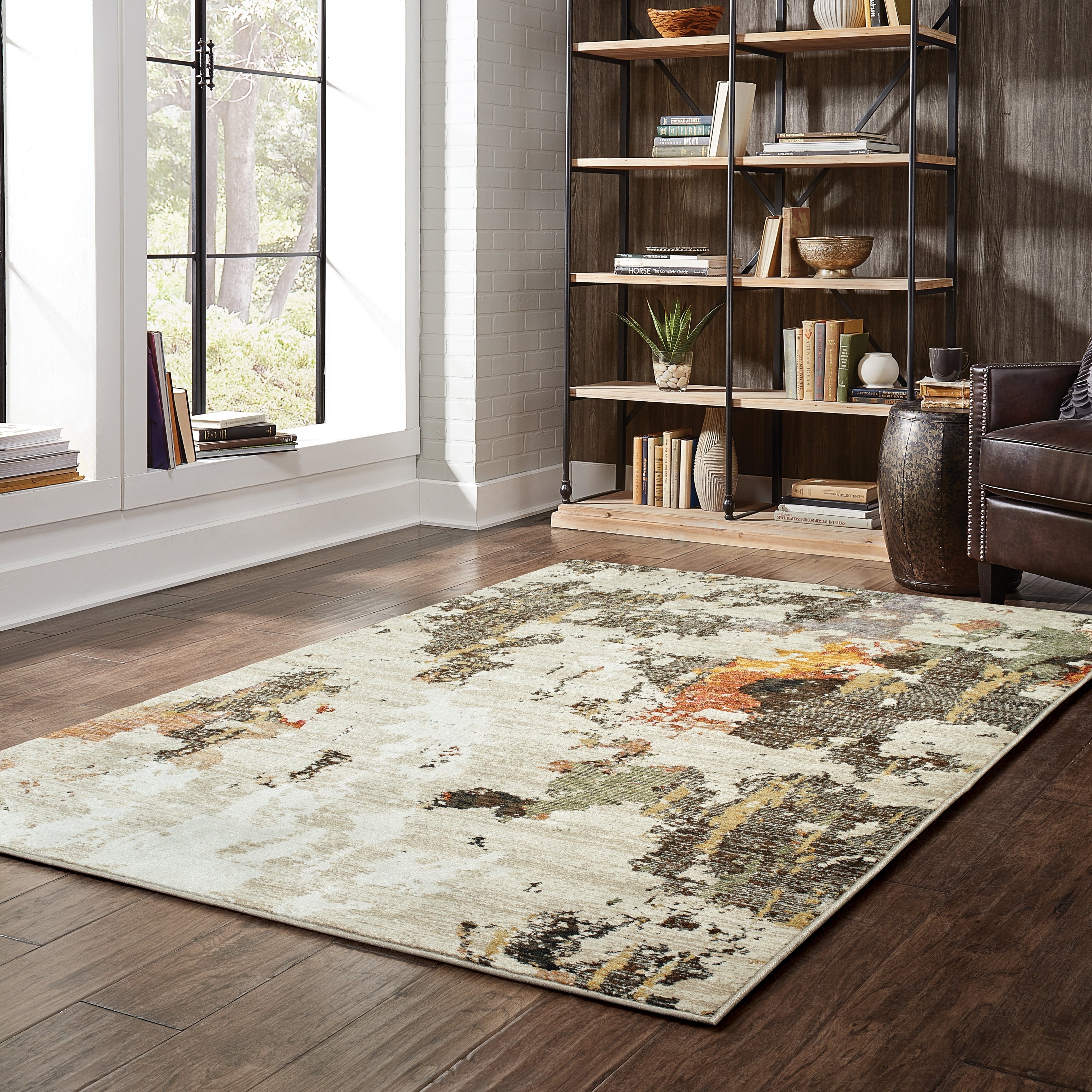 Strick Bolton Stark Patina Beige Charcoal Area Rug 86 X 117