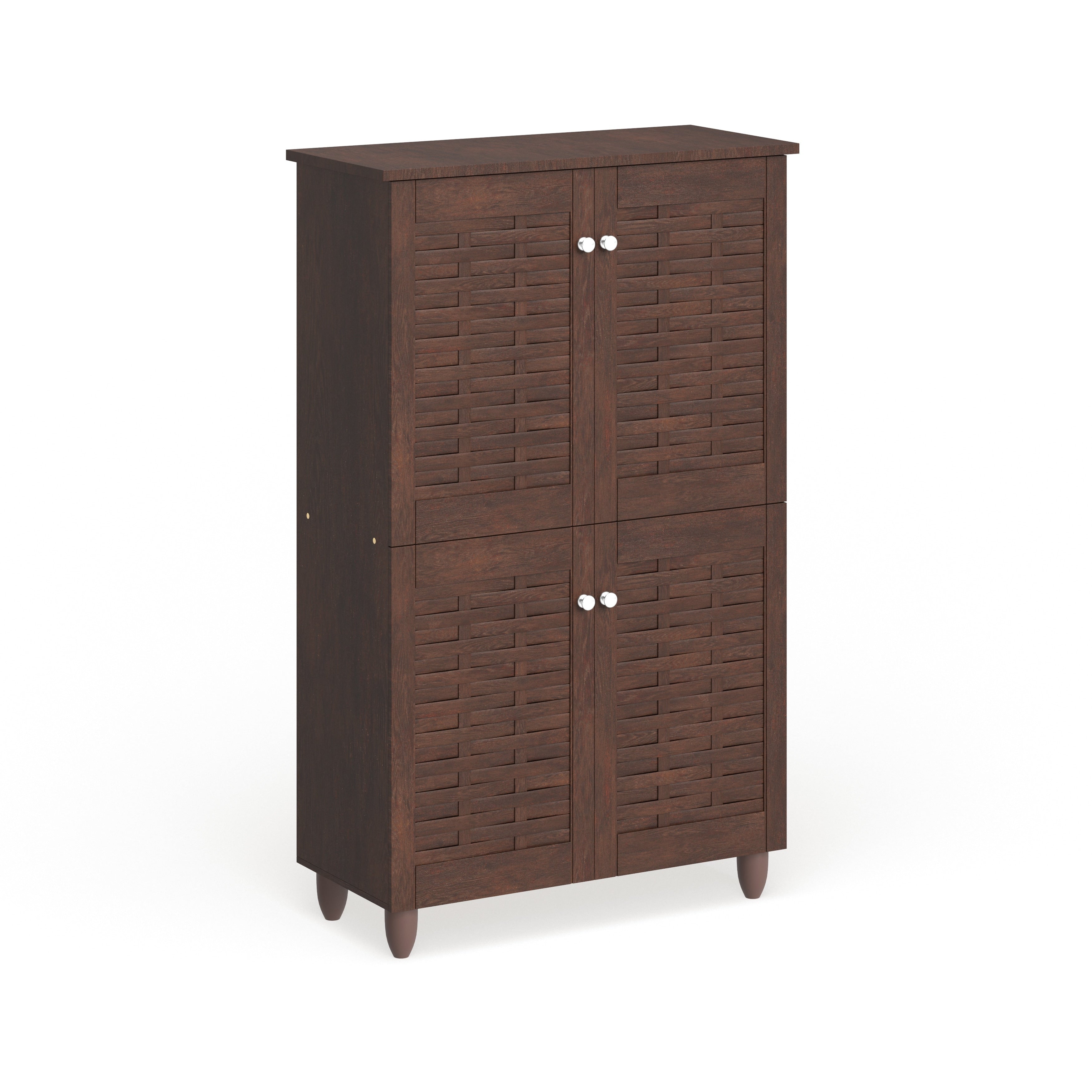 Strick Bolton Vadym Dark Brown 4 Door Shoe Cabinet