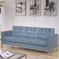 Strick Bolton Wolcott Contemporary Leather Sofa With Stainless Steel Frame