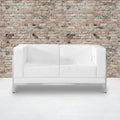 Strick Bolton Wolcott Contemporary Leather Love Seat With Encasing Frame