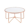 Striking Coffee Table Frosted Glass Rose Gold