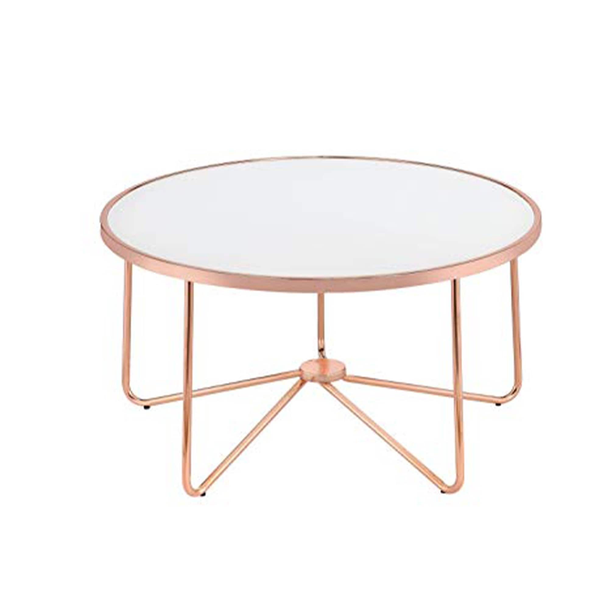 Striking Coffee Table Frosted Glass Rose Gold