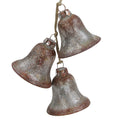 String Of Silver And Brown Retro Bells Glass Christmas Ornaments 6 N A