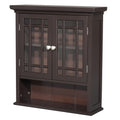 Stripe 2 Door Espresso Wall Cabinet By Elegant Home Fashions
