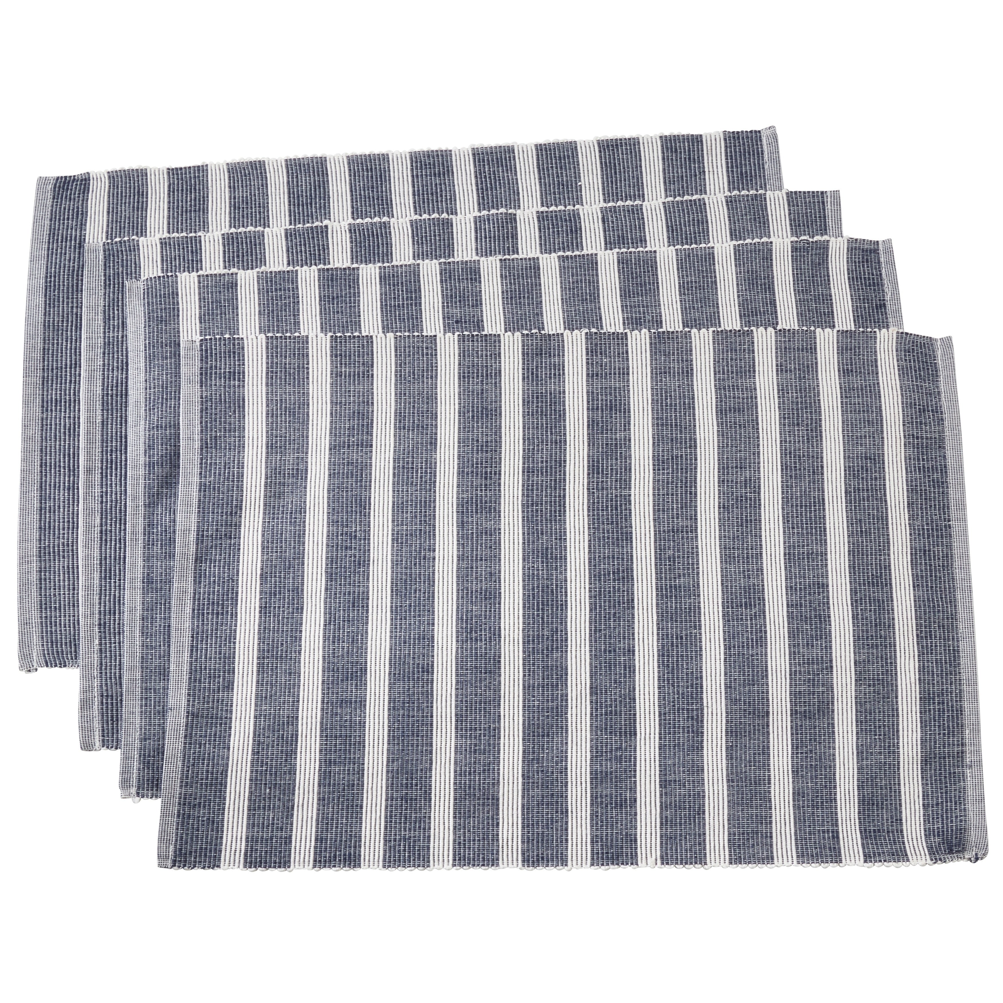 Cotton Stripe Design Table Mats Set Of 4