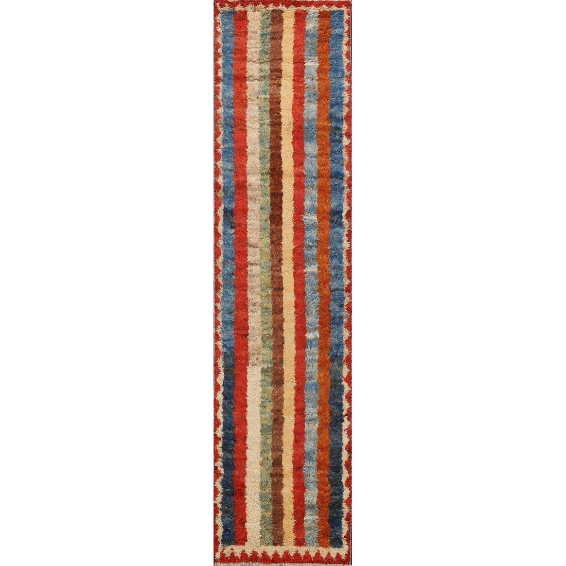Stripe Moroccan Oriental Hallway Runner Rug Wool Hand Knotted 27 X 97
