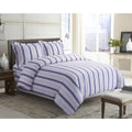 Stripe Printed 170 Gsm Flannel Oversize 3 Piece Duvet Cover Set