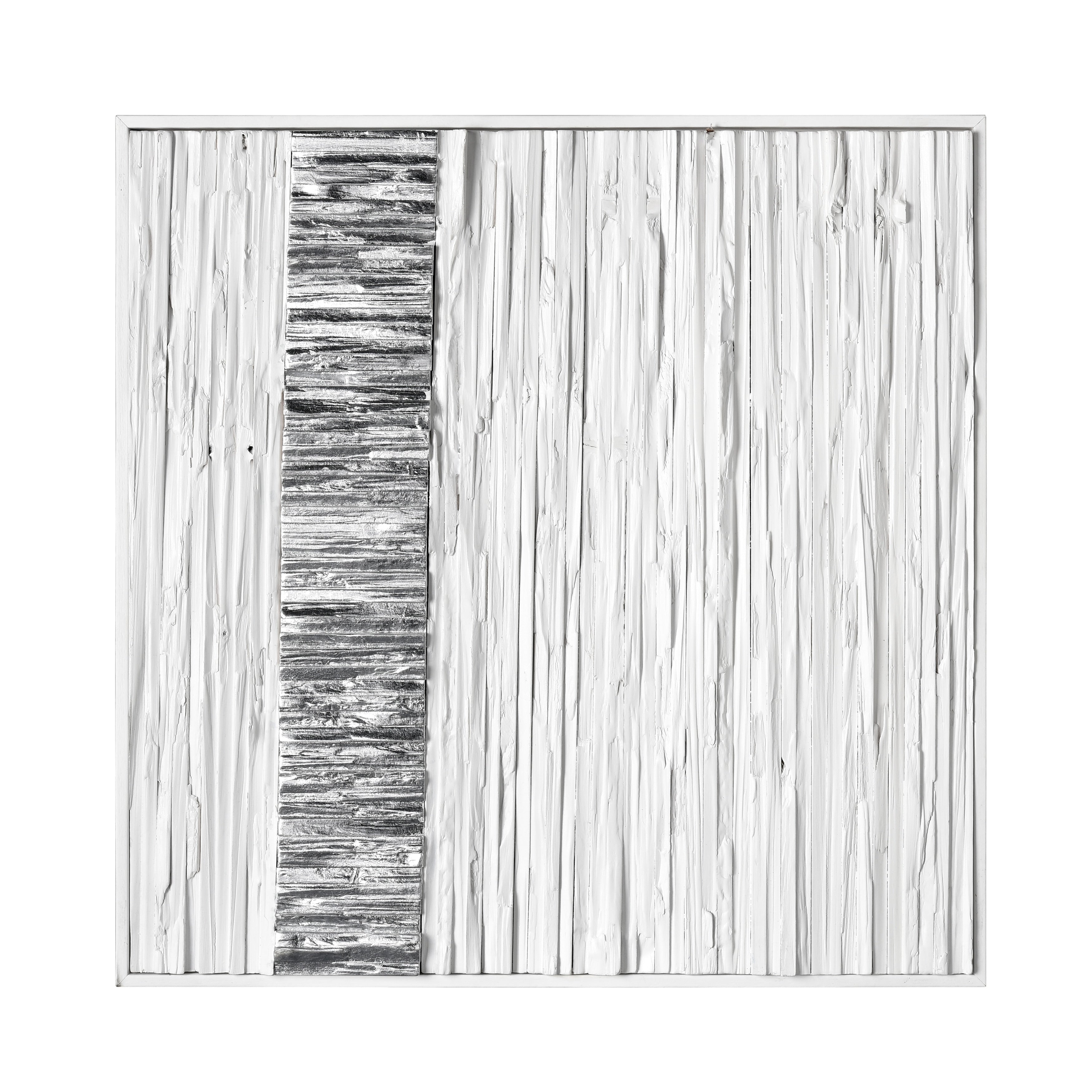 Stripe Wood I Dimensional Wall Art White