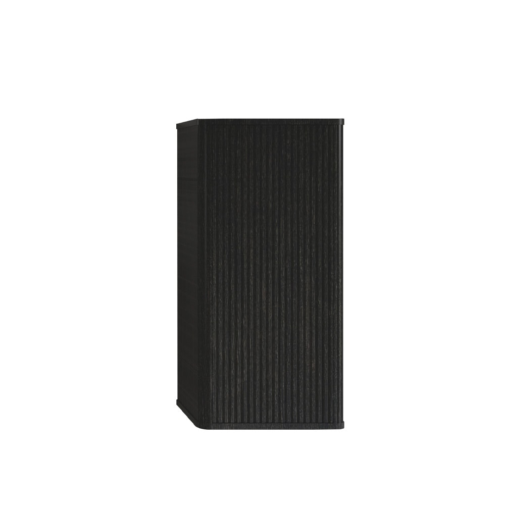 Striped Brushed Black Oak Floatingbathroom Floating Side Cabinet Wall Mounted Storage Cabinet For Small Spaces Pre Assembled