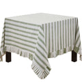 Striped Cotton Tablecloth With Fringe Detail For Relaxed Dining Casual Entertaining And Layered Table Styling 70