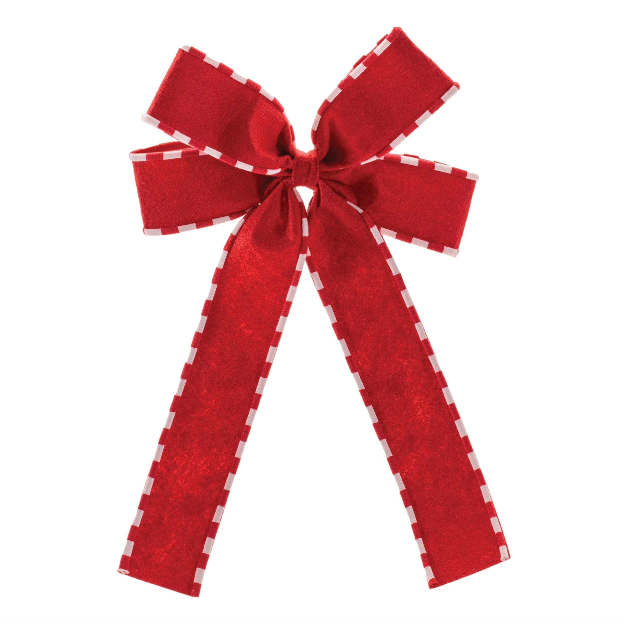 Striped Edge Bow Ornament Set Of 6