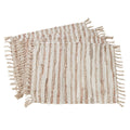 Striped Leather Cotton Chindi Placemats Set Of 4 14 X20